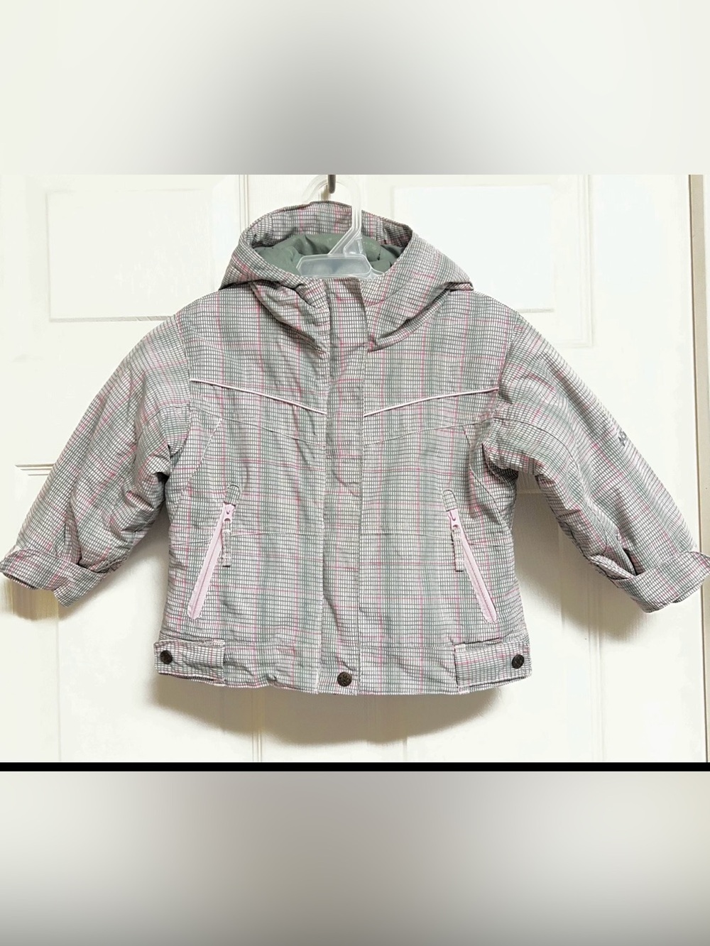 Columbia Girl’s Toddler  Sz 2T Hooded Pink Gray Warm Winter Jacket Coat